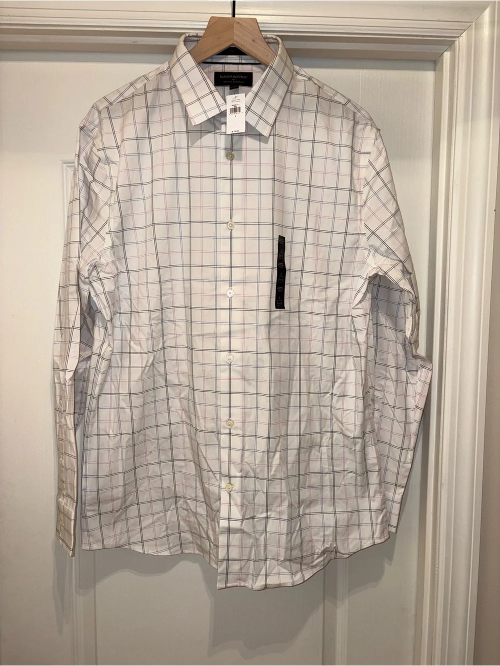 Men’s Banana Republic slim fit long sleeve button down shirt size L NWT
